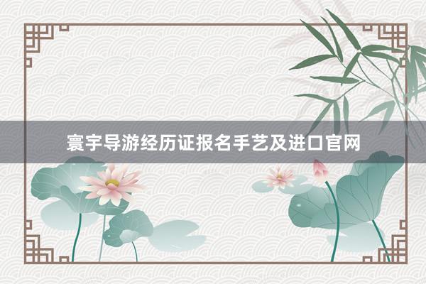 寰宇导游经历证报名手艺及进口官网