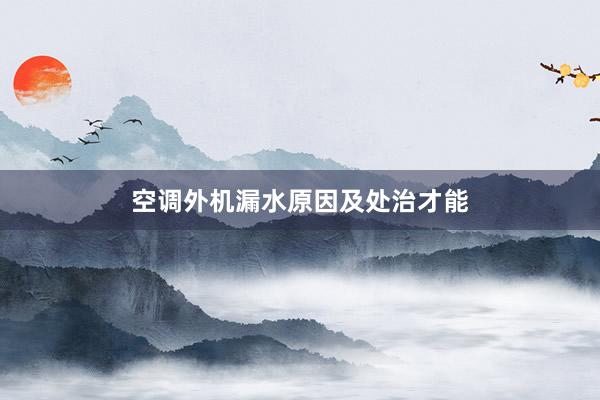 空调外机漏水原因及处治才能