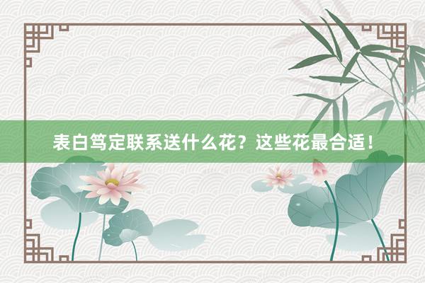 表白笃定联系送什么花？这些花最合适！